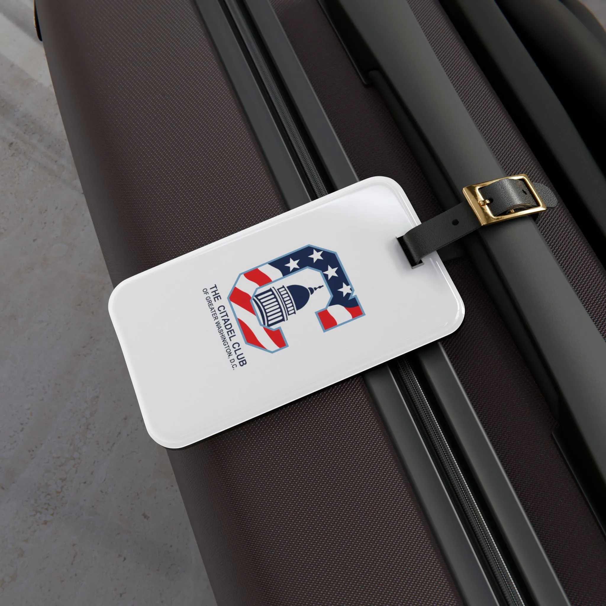 The Citadel, Alumni Club, Greater Washington D.C. Club Logo, White Luggage Tag