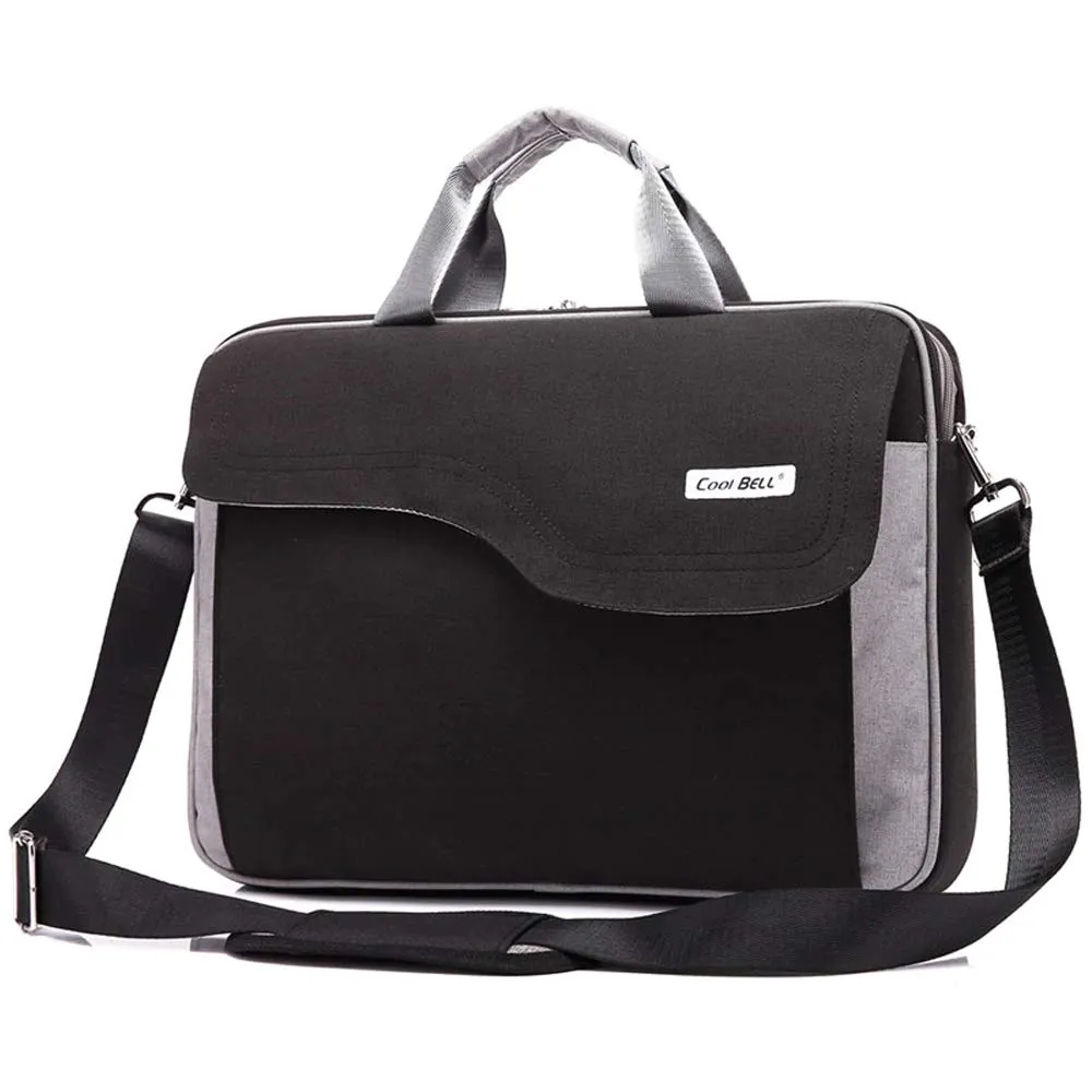 THE CLOWNFISH CoolBELL Casual Laptop bag 15.6 inch Laptop Bag Single shoulder bag handbag (Black with Grey)