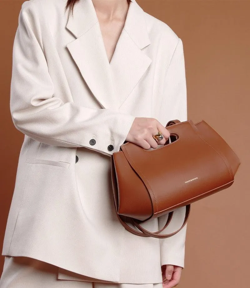 Urban Simplicity Cowhide Shoulder Bag