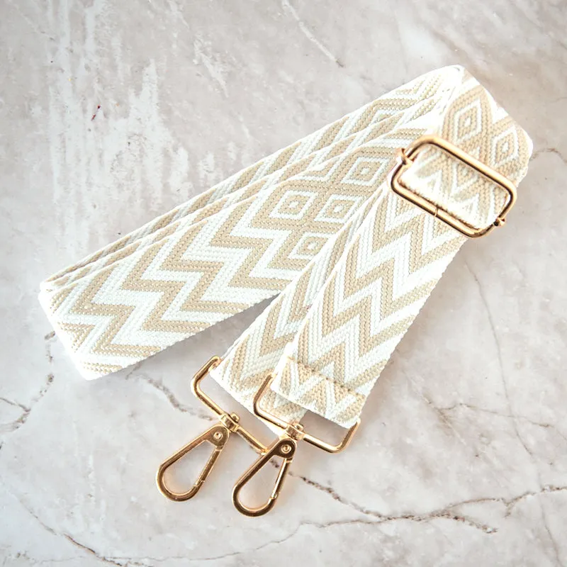 White Geo Bag Strap