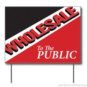 Wholesale To The Public Curbside Sign, 24"w x 18"h, Full Color Double Sided